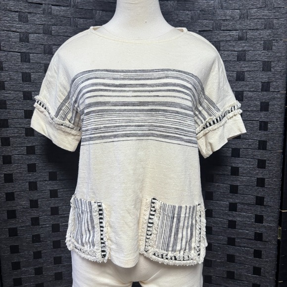Anthropologie Eva Franco Sz SP Nantucket Striped Top - Picture 4 of 8